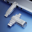 Lenovo SS380 Type-C & USB3.2 Flash Drive 512GB/256GB/128GB/64GB High Speed Pendrive Memory U Disk for Phone Laptop Computer Plug and Play