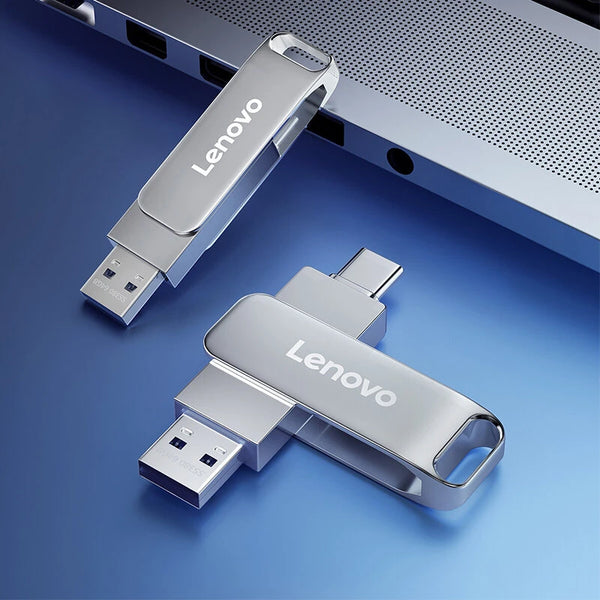 Lenovo SS380 Type-C & USB3.2 Flash Drive 512GB/256GB/128GB/64GB High Speed Pendrive Memory U Disk for Phone Laptop Computer Plug and Play
