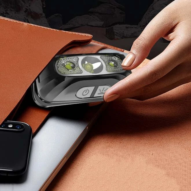 BIKIGHT Mini USB Rechargeable XPG+ 2 LED Headlamp Sensor Headlight Camping Flashlight Outdoor Light Fishing Portable Torch Lamp