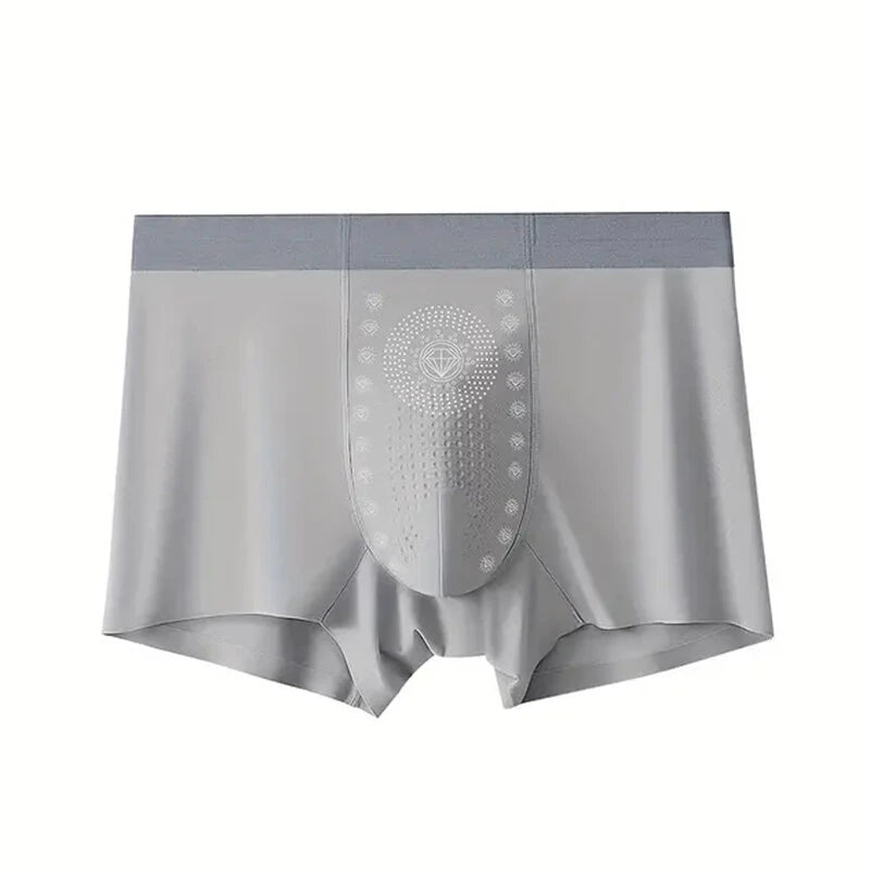 5pcs Men's Antibacterial Underwear, Casual Boxer Briefs Multipack, Ice silk Breathable Comfort Fit Underpants, Elastic Waistband Boxer Trunks Sports Undershorts