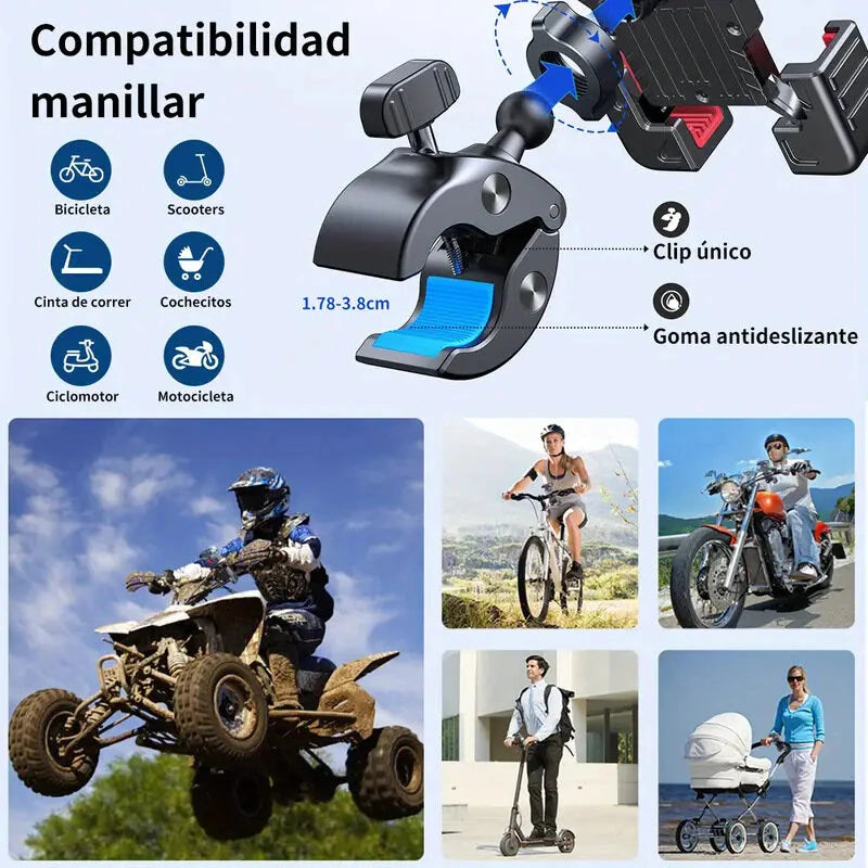 XANES Bicycle Handlebar Phone Holder Adjustable Shockproof Extremely Firm Grip Mobile Stand for MTB Motorcycle