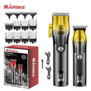MARSKE 2 In 1 Electric Hair Clipper Set for Men Cordless Rechargeable Trimmer Kit with LCD Display 6500 RPM