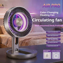 Tevorex Foldable Air Circulation Fan USB Rechargeable 9 Blades 5 Speeds Quiet Desk Fan with LED Display for Home Office Bedroom