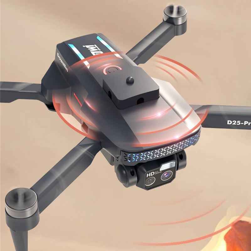 DWI D25 WiFi FPV with 2.8inch LCD Screen Controller HD Dual Camera Servo Gimbal Liftable 360 Obstacle Avoidance Brushless Foldable RC Drone Quadcopter RTF