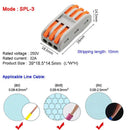 5 Pcs Mini Quick Wire Cable Connectors Universal Compact Conductor Splice Cable Push-in Terminal Block SPL1-4 Efficient Wiring Solution Reusable for Soft and Hard Wires