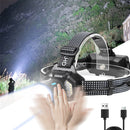 IPRee Dual Light Source Zoomable LED Headlamp with Sensing Switch Long-Range Strong Light LED Outdoor Long Endurance Head Light Searchlight