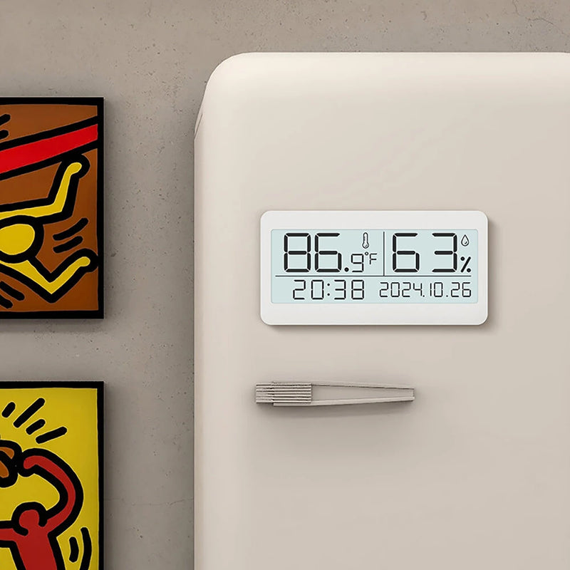 Magnetic Suction LED Simple Clock Back Light Desktop Clock Temperature And Humidity Alarm Clock Decorative Ornaments Silent Small Alarm Clock