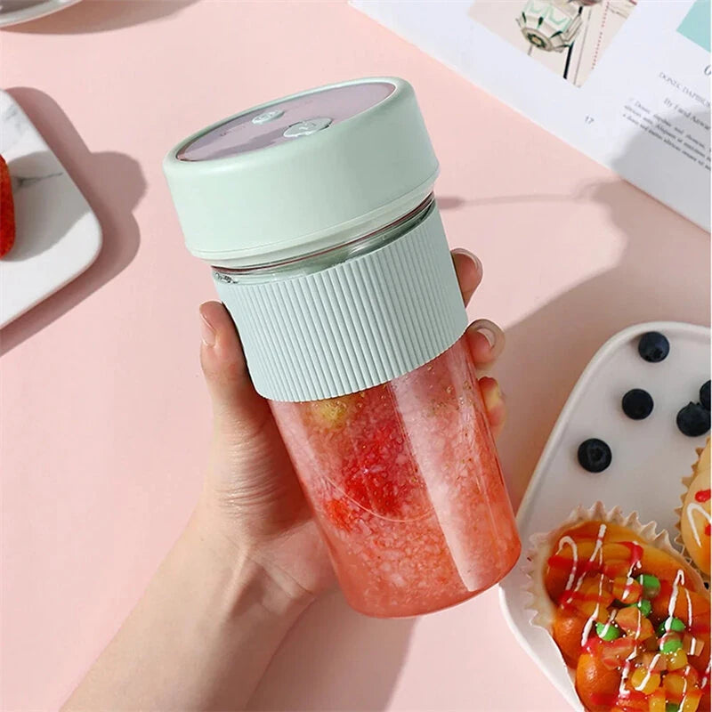 Electric Juicer Wireless Blender 350ml Portable Lightweight Straw Juices Cup Large Capacity USB Charging 6 Blade Reusable Juice Cup