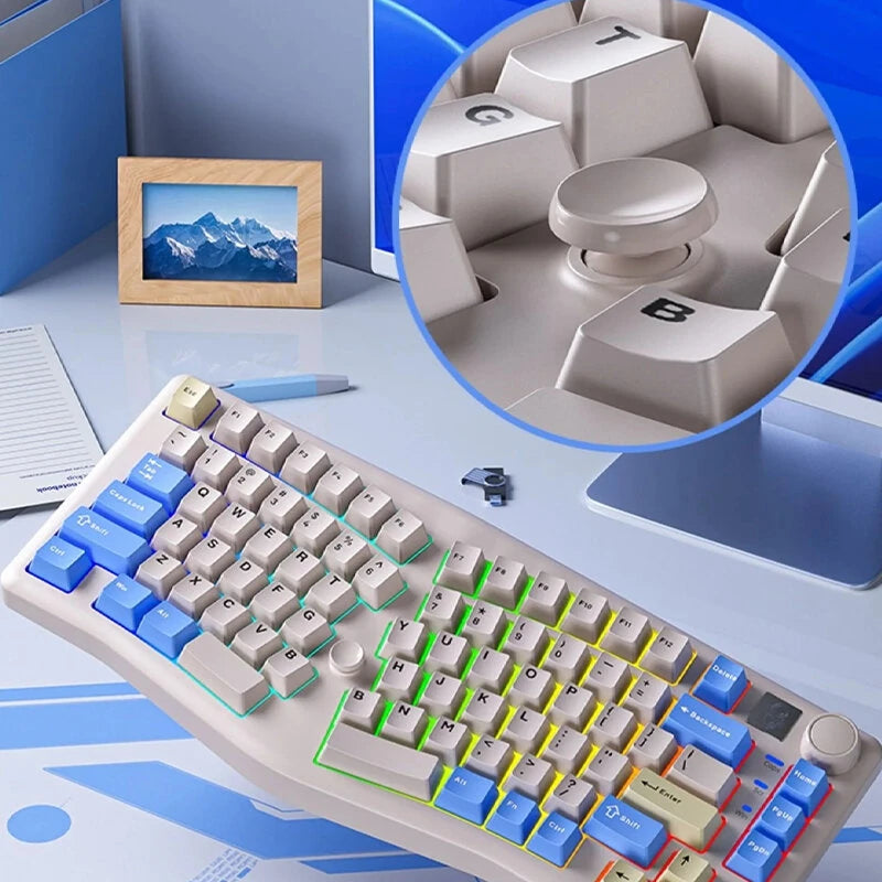 LEOBOG A75 Mechanical Keyboard with KnobTop Structure Hot-swap Barbies Switch RGB 83 Key Triple Mode 75% Layout E-sports Gaming Keyboard