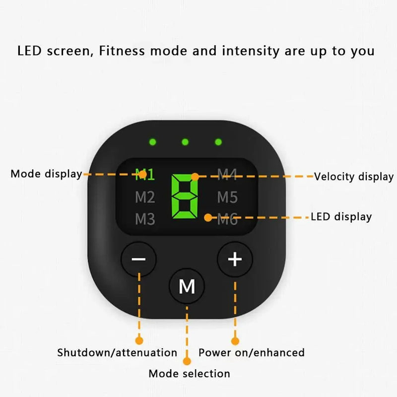 Abdominal Arm Muscle Training Stimulator Set EMS Electrical Body Shape Trainer with LCD Display Rechargeable Ab Belt Set