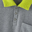 INCERUN Mens Color-Block Panel Long-Sleeve Pullover Hoodie Fashion Loose Fit Top with Chest Pocket in Spring Fall Winter