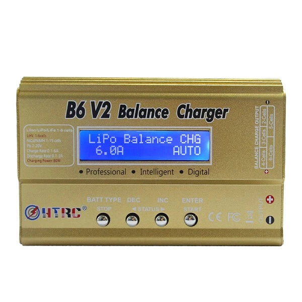 HTRC B6 V2 80W 6A Digital RC Battery Balance Charger Discharger for LiPo Battery LiHV Battery