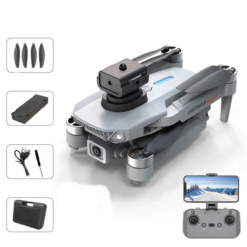 XKJ E88S Mini WiFi FPV with HD Dual Camera 360 Obstacle Avoidance Optical Flow Positioning Brushless Foldable RC Drone Quadcopter RTF