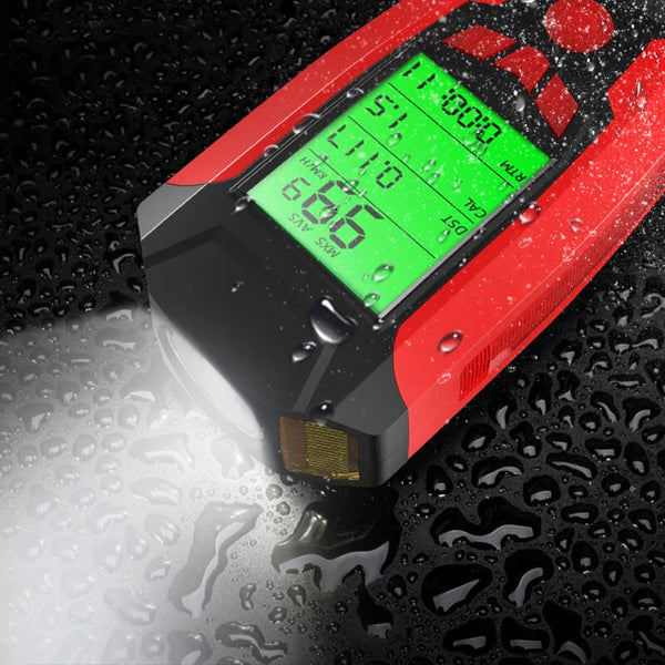 BIKIGHT 3-in-1 350LM COB Bike Light + USB Horn Lamp + Speed Meter LCD Screen 5-Modes Waterproof Bicycle Headlight With Horn