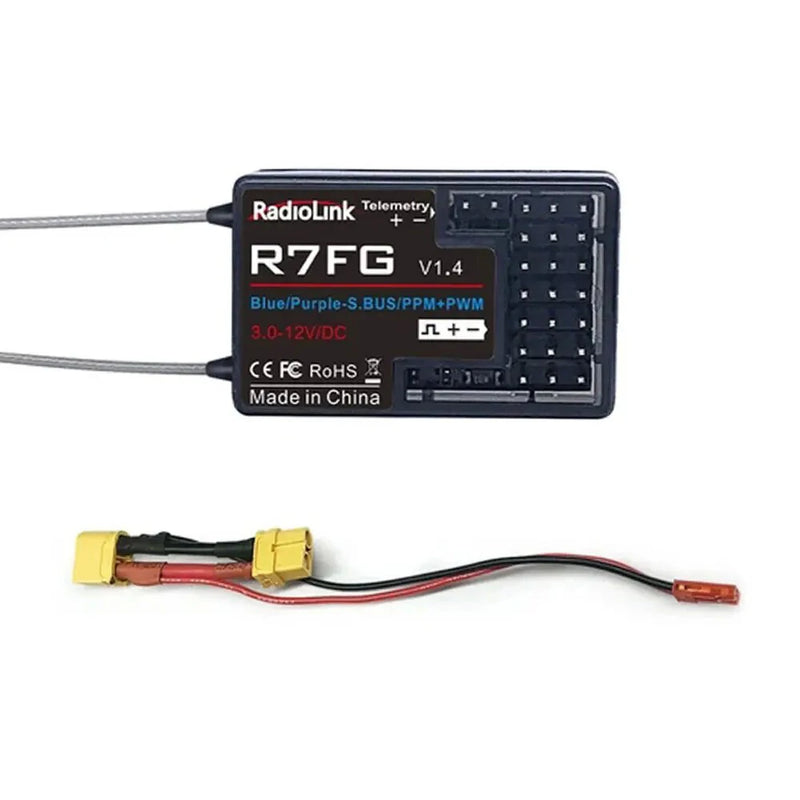 RadioLink R7FG 2.4GHz 7CH Dual Antenna SBUS/PPM/PWM RC Reciever Integrated Gyro For Radiolinks RC4GS/RC6GS/T8S/T8FB/RC8XRC Transmitter