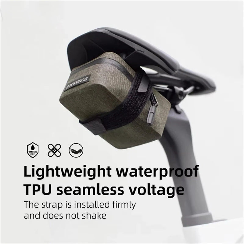 ROCKBROS 0.4L Mini Bicycle Saddle Bag Tail Bag Lightweight Waterproof Portable Wear-resistant MTB Road Bike Bag