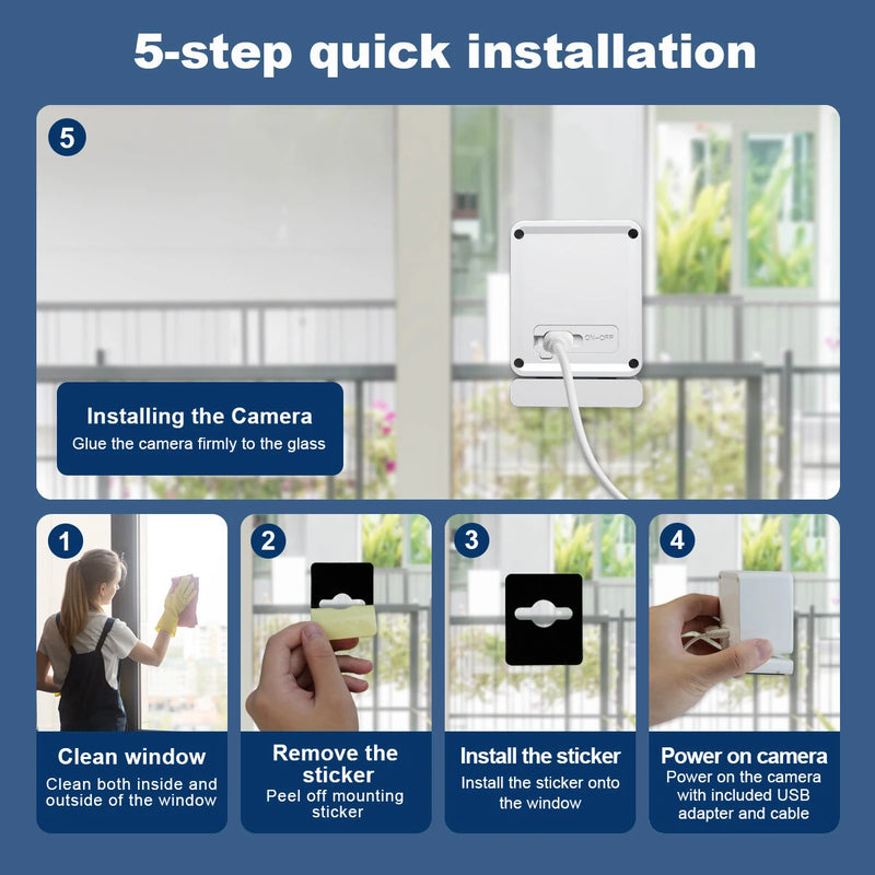 Srihome SH057 4MP HD Security Camera Dual Band WiFi 5GHz AI Human Detection Two Way Audio Night Vision Easy Installation Window Camera for Home Safety