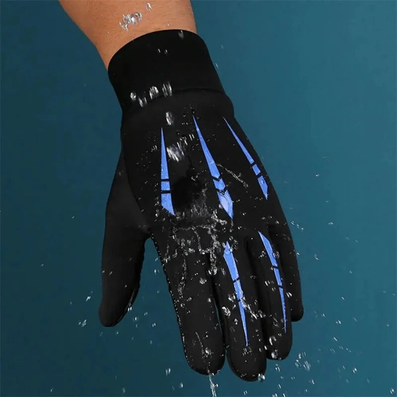 XANES Winter Waterproof Cycling Gloves Outdoor Sports Running Motorcycle Ski TouchScreen Fleece Gloves Non-slip Warm Full Finger for Riding Climbing Skiing Hiking Fishing