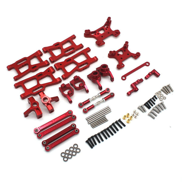 Upgraded Metal Parts Front Rear Suspension Arms Steering Cups C Hubs Rear Wheel Seats Set for Wltoys 124008 124010 1/12 RC Cars Vehicles Models Spare Accessories