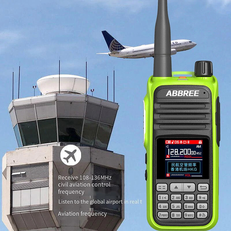 ABBREE AR-730 High-Power Walkie Talkie EU Plug 136-520MHz 256 Channels HD Display Screen NOAA Handheld Two Way Radio