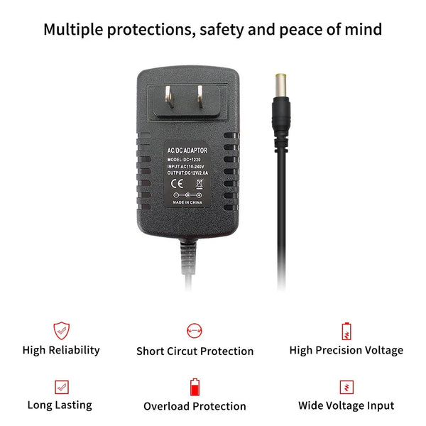 1PCS 24V Universal Power Supply Adapter AC 100-240V Input High Precision Output LED Driver Charger with Safety Features Energy Efficient
