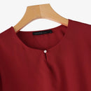ZANZEA Women Fashion Short Sleeve Ruffles Blouse Elegant Office OL Shirt Casual O Neck Solid Tops