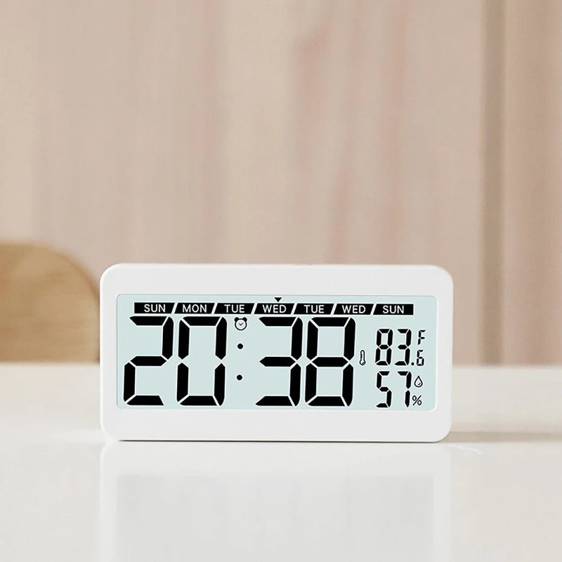 Magnetic Suction LED Simple Clock Back Light Desktop Clock Temperature And Humidity Alarm Clock Decorative Ornaments Silent Small Alarm Clock
