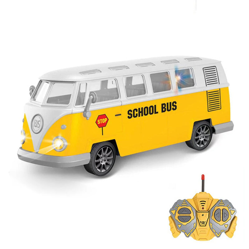 QH204 1/30 4CH 27HZ RC Car Mini Bus Chinese Vintage Classic School Bus Ambulance Toys For Boys