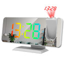 AGSIVO LED RGB Digital Projection Alarm Clock with 180 Rotatable Projector / 11 Colors / Mirror Surface / Snooze / 6-Level Brightness Dimmer / Clear LED Display / USB Charger For Bedroom Living Room