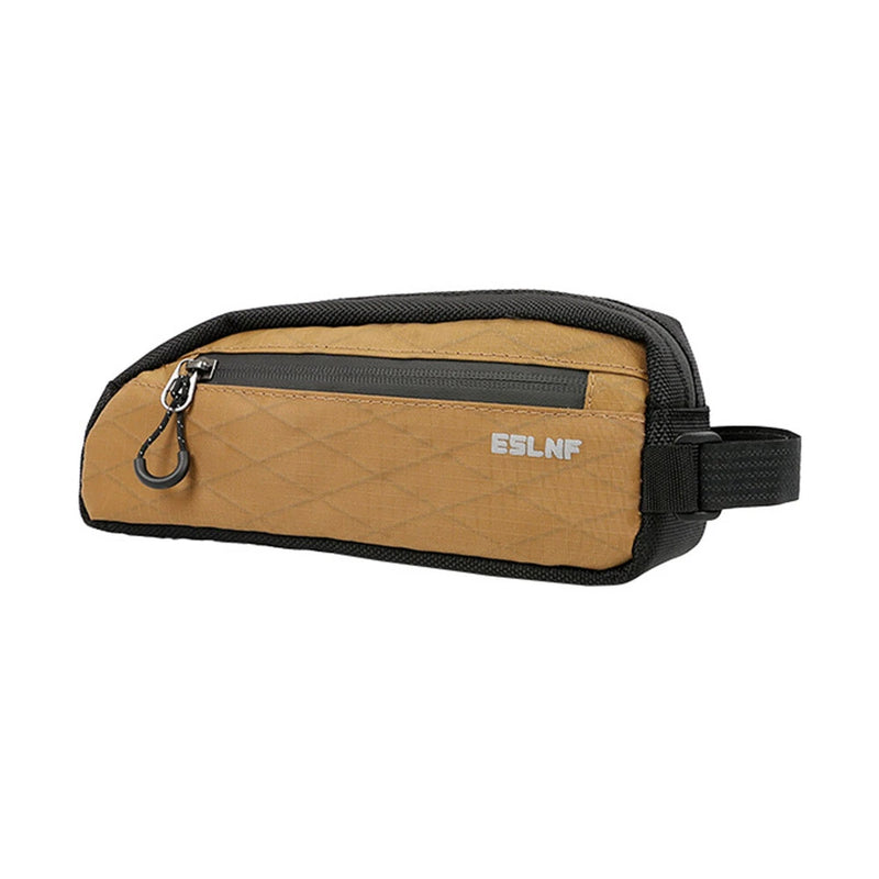 ESLNF Portable Bike Tube Bag Waterproof Big Capacity Top Zipper Hook Loop Strap Installation Nylon Bicycle Frame Bag for MTB Outdoor Riding