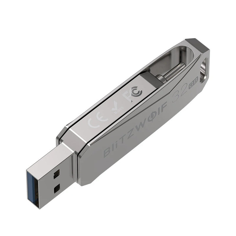 BlitzWolf BW-UPC2 2 in 1 Type-C USB3.0 Flash Drive Ultra-fast Transmission 360 Rotation Zinc Alloy 32GB 64GB 128GB 256GB Support OTG Pendrive USB Disk