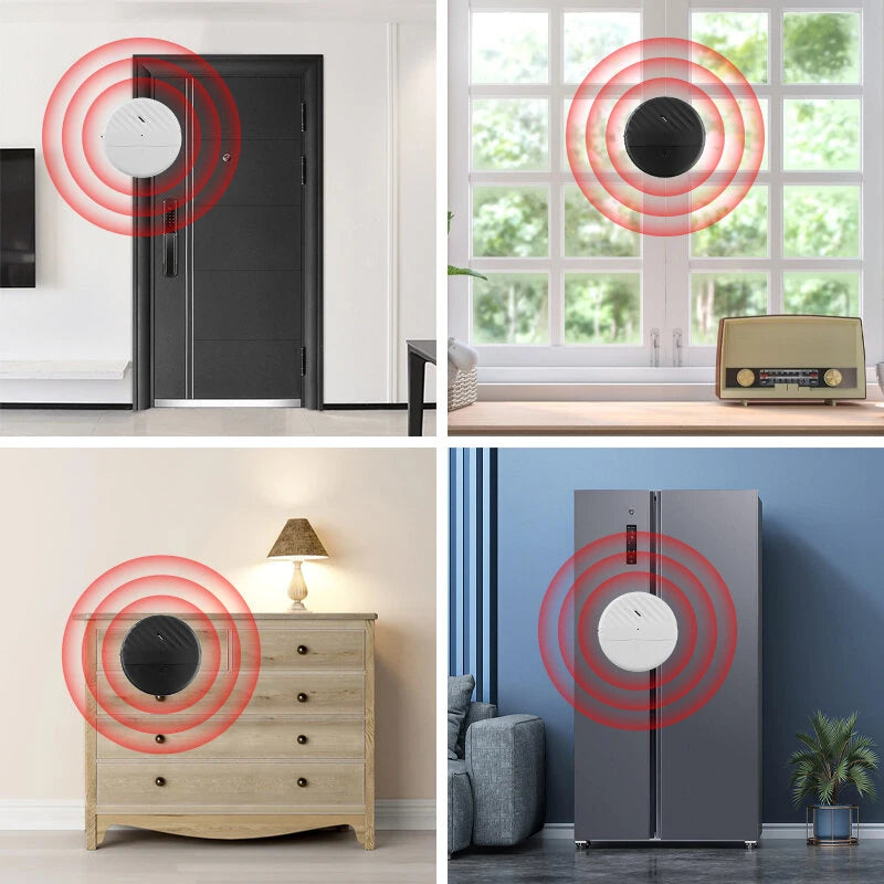 Wireless Door Window Vibration Sensor Alarm 125dB Glass Breakage Anti-theft Sensor Easy Install for Home Safety Protection