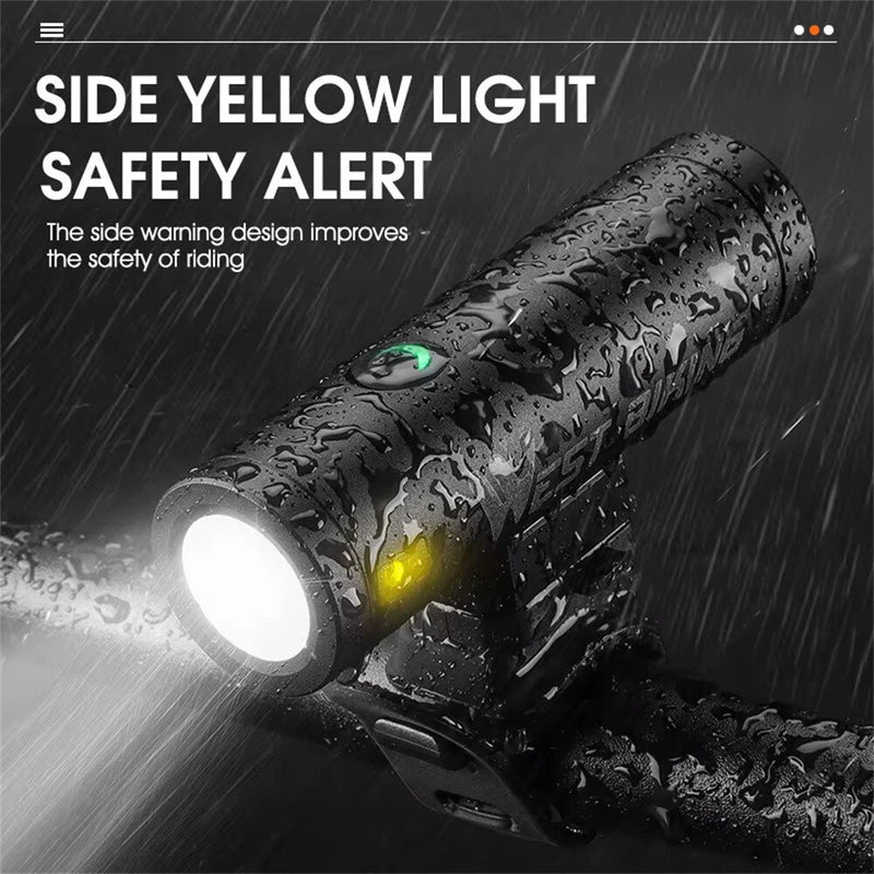WEST BIKING 500LM 85 Floodlight Bicycle Front Light 5000mAh USB Rechargeable 200m Long-range Cycling Headlight Aluminium Alloy Bike Lamp