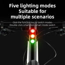 ROCKBROS Smart Vibration Brake Sensor Bike Taillight 460mAh Battery 5 Light Modes Type-C Rechargeable IP64 Waterproof Wear-resistant Bicycle Rear Light for Night Cycling