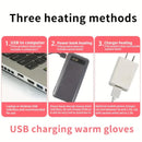 TENGOO Knitted USB Heated Gloves Touch Screen Compatible 40-50C Adjustable Warmth Removable Heating Pad Flexible Cable Thermal Winter Gloves