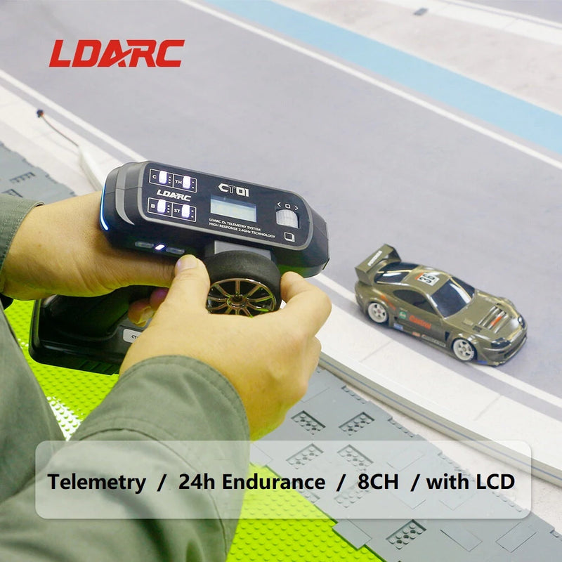 LDARC CT01 2.4G 8CH Transmitter Remote Controller LCD Optional Receiver Telemetry O Bidirectional for X43 X64 M58 1/43 1/58 1/64 RC Cars Boats Tanks Vehicles Models Spare Parts Accessories