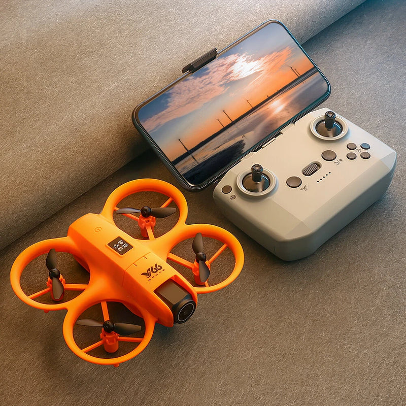 YCRC V66 WiFi FPV with Dual Camera 180 Electrically Adjustable Optical Flow Hover Automatic Obstacle Avoidance LED Light Circle Protection Kids Gifts 2.4G 4CH 6-Axis Remote Control RC Toys Drone Quadcopter RTF