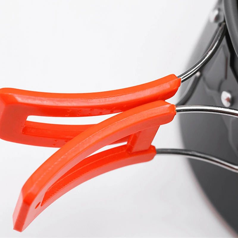 2~3 Person Camping Tableware Aluminum Nonstick Cookware Outdoor Cooking Pan Supplies Kettle Pot Pan Bowl Hiking Trip Picnic