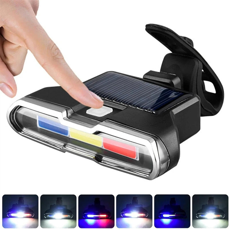 Bikight Solar Bike Taillight 300mAh Battery 7 Light Modes Type-C Charging IPX7  Waterproof Bicycle Rear Light for MTB Bike Motorcycle Electric Vehicle