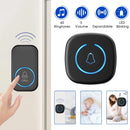 Wireless Doorbell IP44 Waterproof Smart Home Welcome Door Bell 300M Range 60 Ringtones 5-level Volume Adjustable Intelligent Home Chime Bell Kit EU Plug