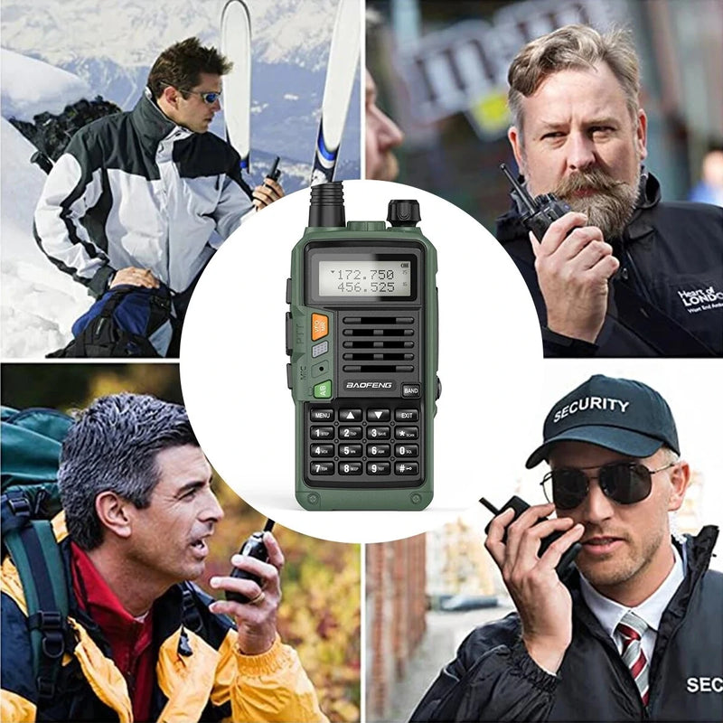 BAOFENG UV-S9 Plus Walkie Talkie Green Yellow Tri-Band 10W With USB Charger Powerful CB Radio Transceiver VHF UHF