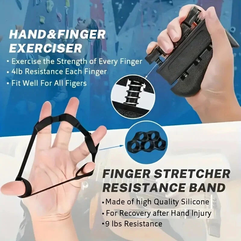 KALOAD 1Set 5-60kg Adjustable Hand Gripper Strengthener Wrist Exerciser Forearm Ring Grips Finger Stretcher Workout Fitness Massage