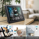 AGSIVO Weather Station Alarm Clock Wireless Indoor Outdoor Thermometer with Atomic Clock Forecast Station with Calendar and Adjustable Backlight