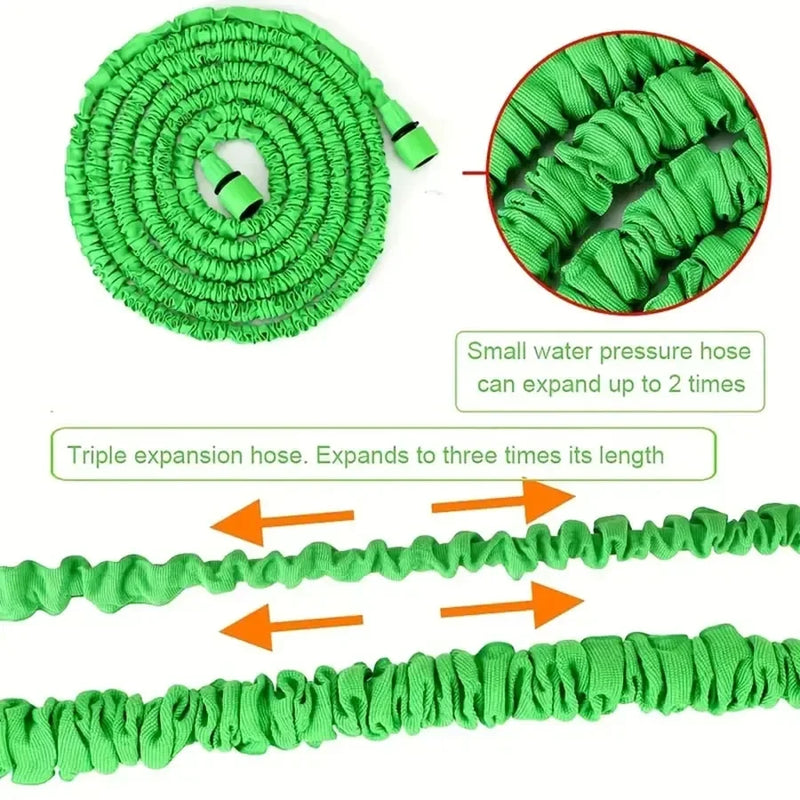 Flexible Garden Hose Set 7-Function Spray Gun Hose Expandable High Pressure Car Wash Hose 7 Water Spray Functions Water Gun for Home Garden Watering Hose
