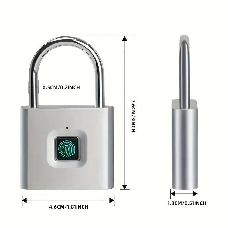 Smart Fingerprint Padlock 20 Fingerprints USB Rechargeable Door Lock Biometric Fingerprint Door Lock Zinc Alloy Smart Life Unlock