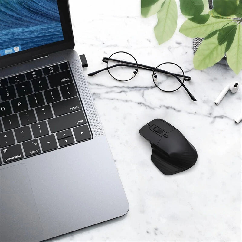 HXSJ T16 Dual Mode Mini Mouse 800-4800DPI Adjustable 2.4G Wireless & bluetooth Mute Mice for Tablet Laptop Computer