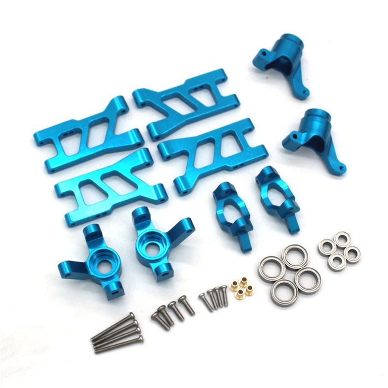 Upgraded Metal Parts Front Rear Suspension Arms Steering Cup C Hubs Rear Wheel Seat Set for 1/18 HS 18311 18312 18301 18302 18321 18322 RC Cars Vehicles Models Parts