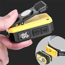 LED Multi-Source Sensor Headlamp, Portable Running Light With Cap Clip Magnet, Rgb Ambient Light, Digital Display Headlamp For Fishing Camping Hiking,Running