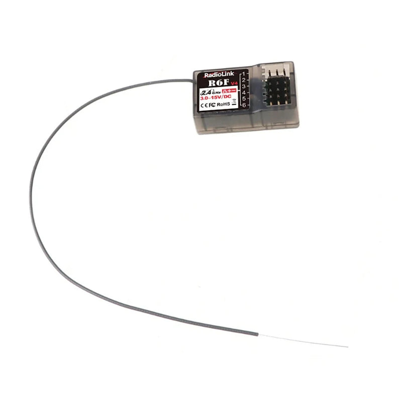 Radiolink R6F V4 2.4GHz 6CH FHSS Long Range Receiver for RC Car Boat RC6GS V2/RC4GS V2/T8FB/T8S Radio Transmitter