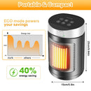 Tevorex 220V 1500W Smart Space Heater with Touch Screen & Remote Control, Automatic Temperature Control, Overheat & Tip-Over Protection for Home or Office